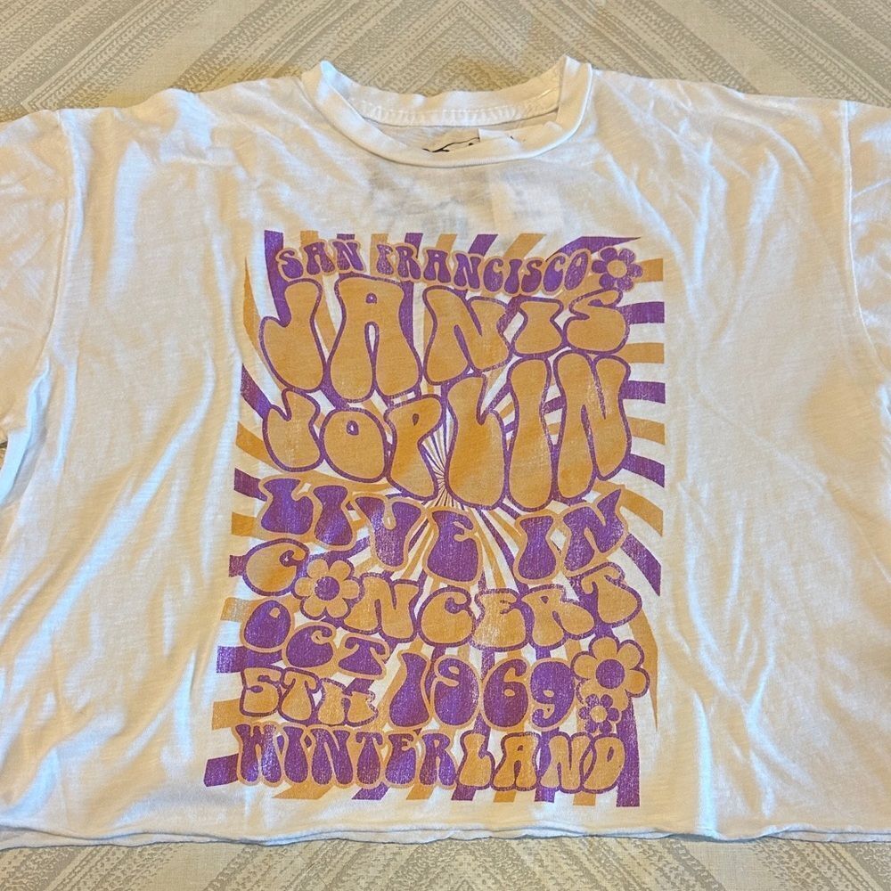 The Original Retro Brand Janis Joplin Graphic T-Shirt - Orange and Purple - Jr S